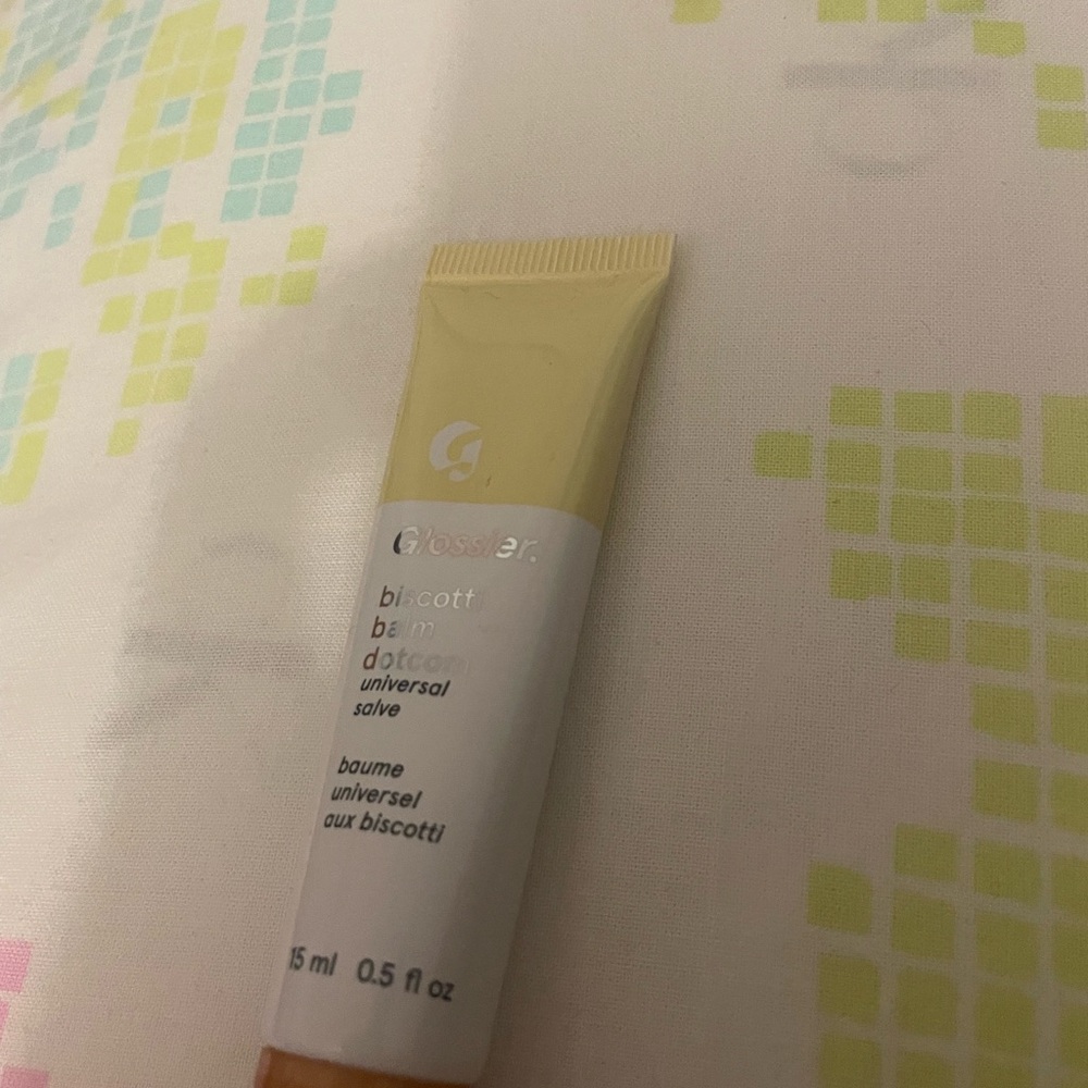 Glossier Biscotti Balm in Yellow and White